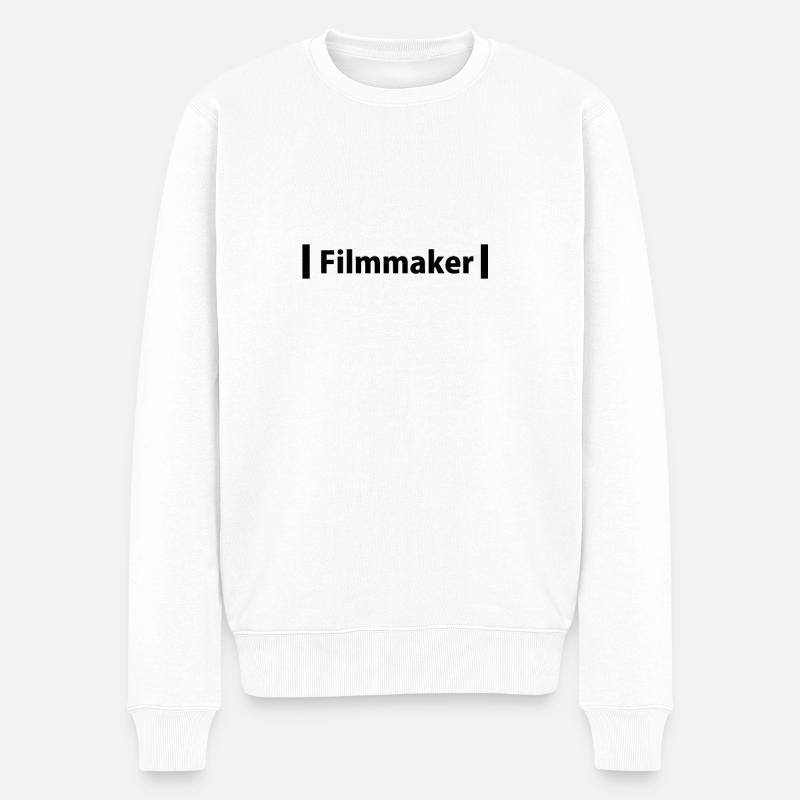 Filmmaker black design - Männer Premium Bio Pullover - Weiß