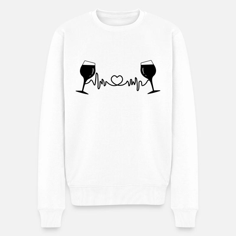 Weingläser Cardio - Männer Premium Bio Pullover - Weiß