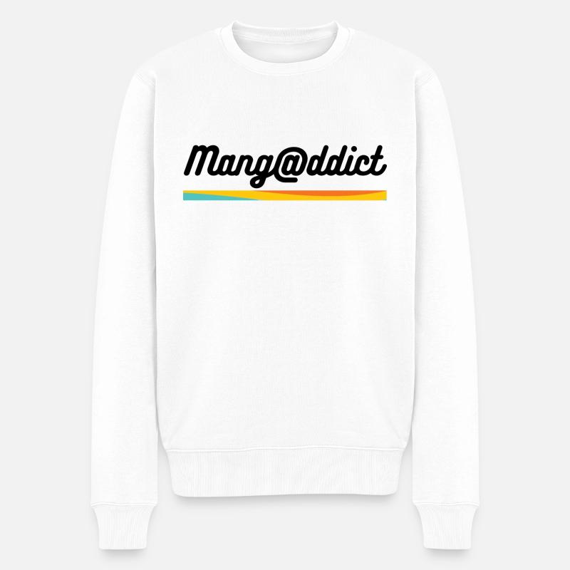 I love manga - Männer Premium Bio Pullover - Weiß