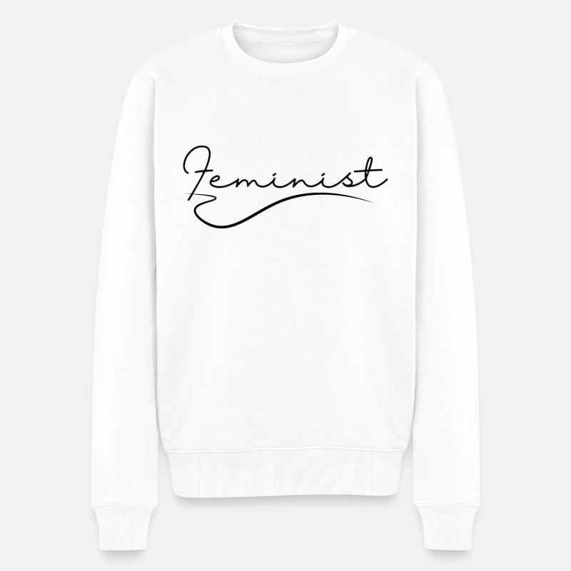 Feminist Frau Feminismus Geschenk - Männer Premium Bio Pullover - Weiß