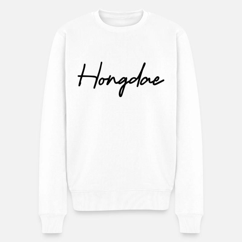 Hongdae Stadt Seoul Korea - Männer Premium Bio Pullover - Weiß