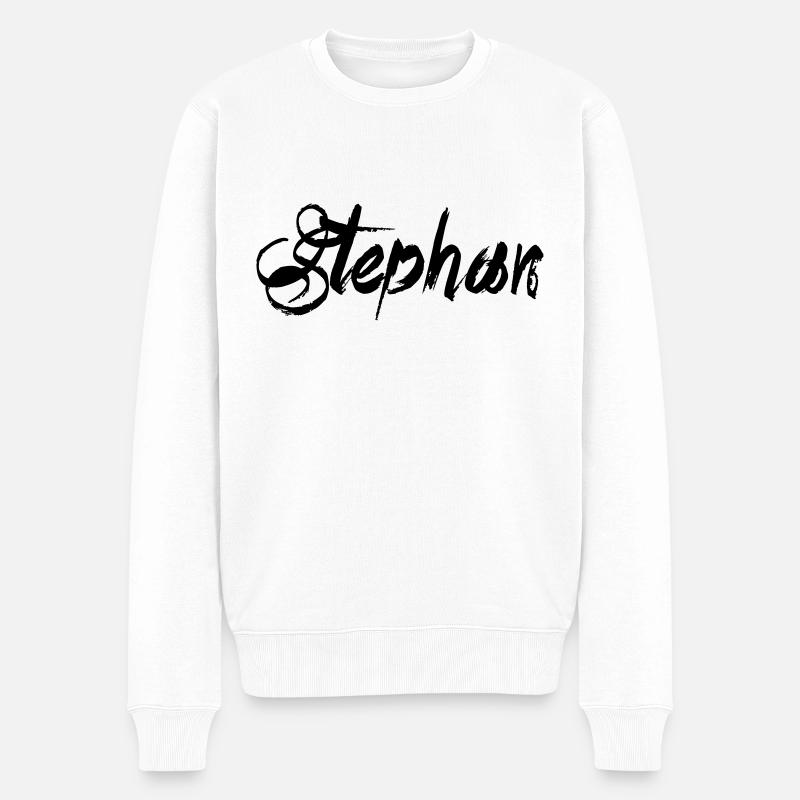 Stephan - Männer Premium Bio Pullover - Weiß
