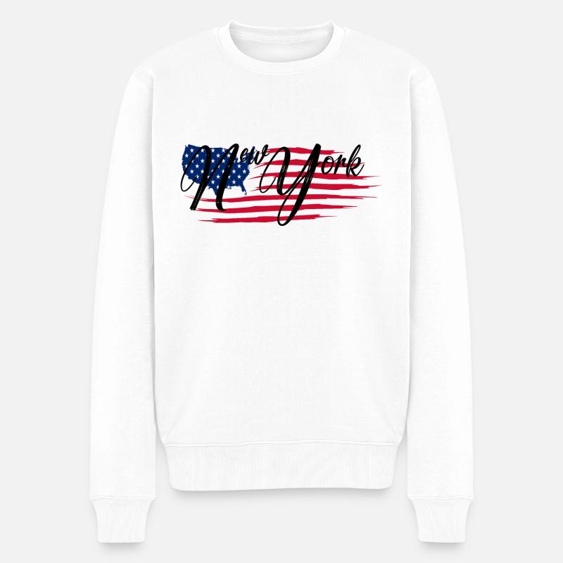 New York - Pull Premium bio Homme - blanc