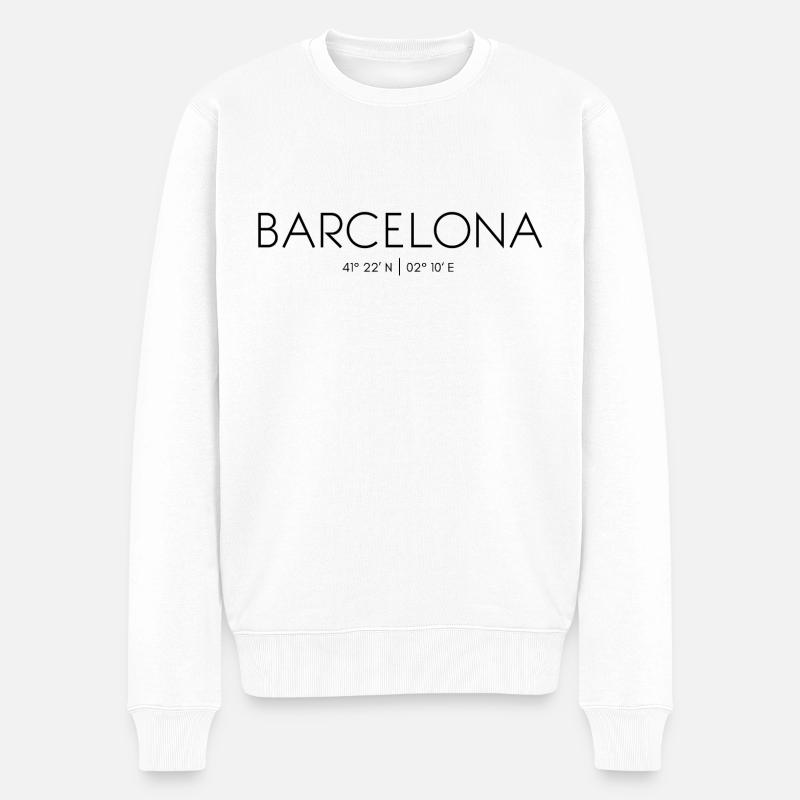 Barcelona, Katalonien, Spanien, Mittelmeer - Männer Premium Bio Pullover - Weiß