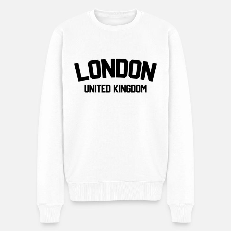Londres Royaume-Uni - Pull Premium bio Homme - blanc