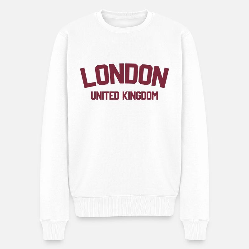 Londres Royaume-Uni - Pull Premium bio Homme - blanc