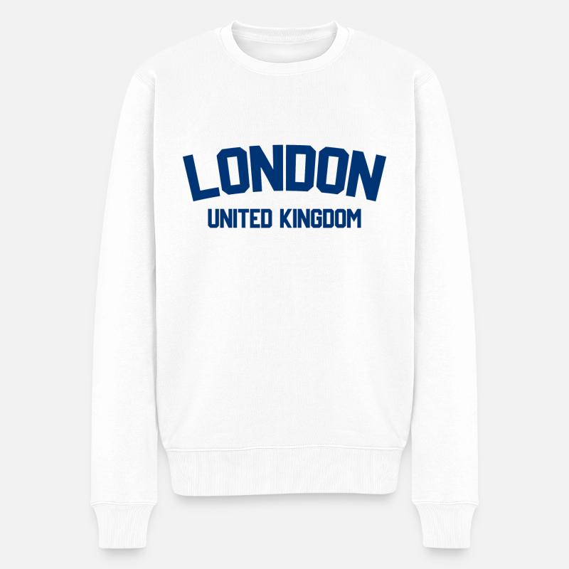 Londres Royaume-Uni - Pull Premium bio Homme - blanc