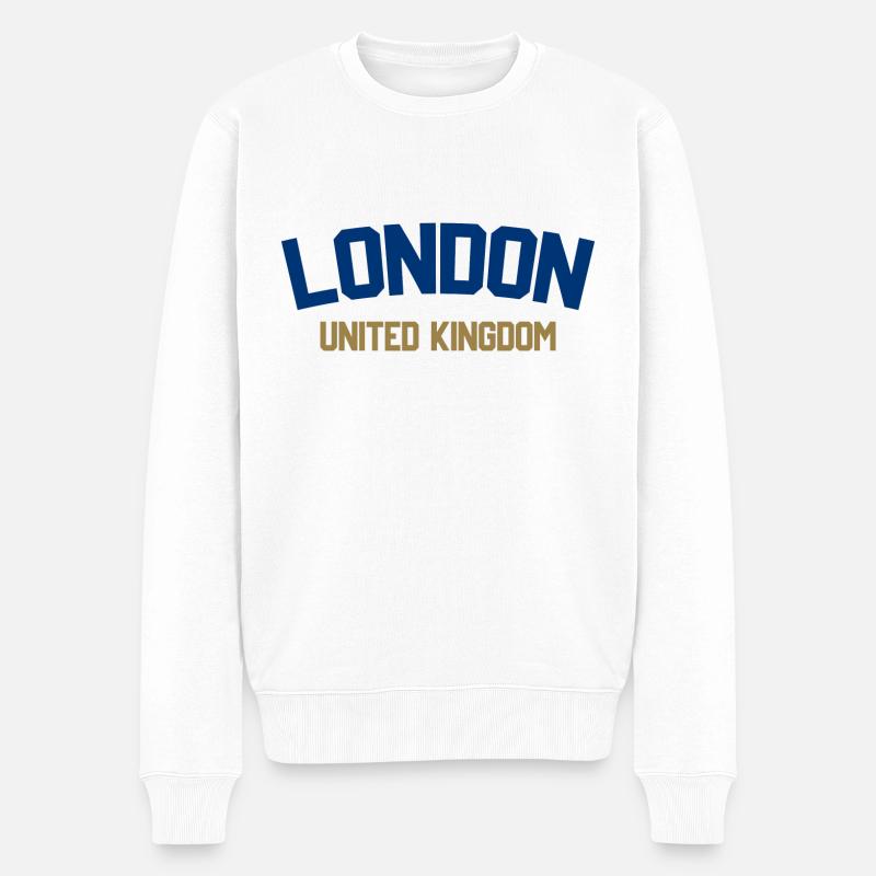 Londres Royaume-Uni - Pull Premium bio Homme - blanc