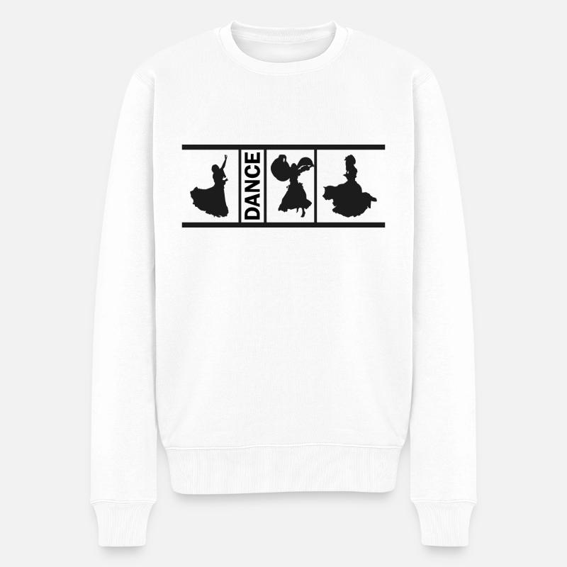 Dancing Dance Music - Männer Premium Bio Pullover - Weiß