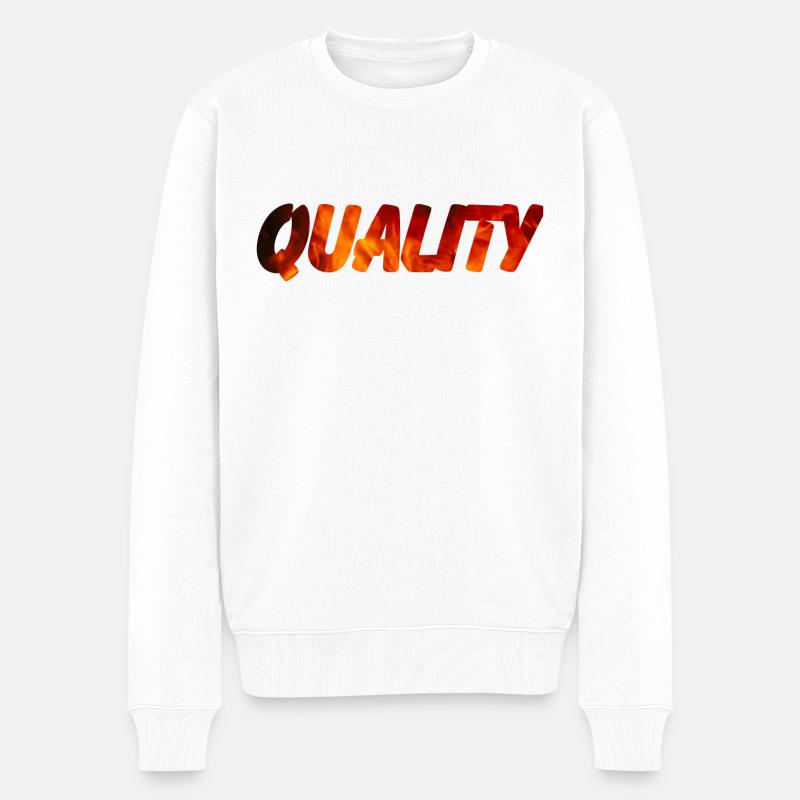 Qualität des Feuers - Männer Premium Bio Pullover - Weiß