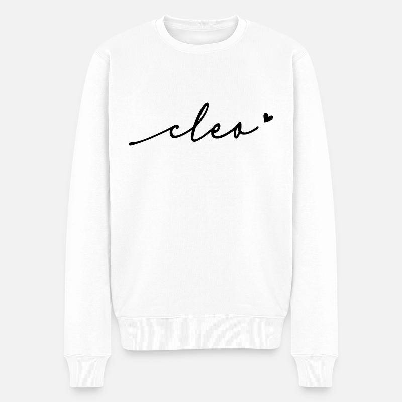 Nom cursif de Cléo - Pull Premium bio Homme - blanc