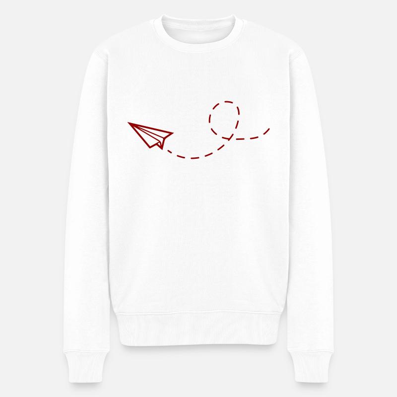 Papierflieger - Männer Premium Bio Pullover - Weiß