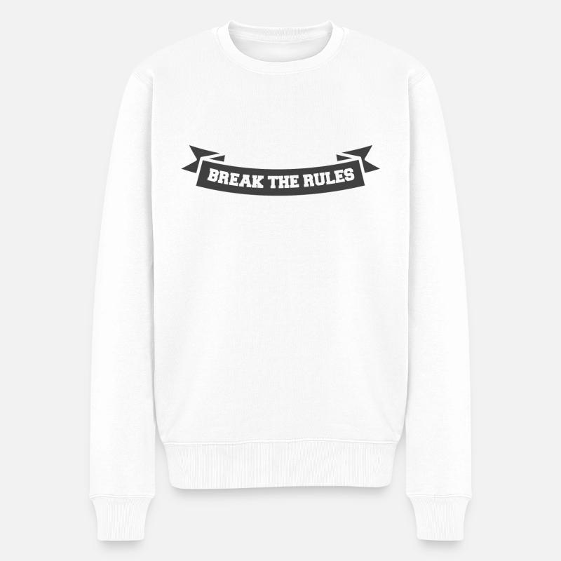Break the rules Banner - Männer Premium Bio Pullover - Weiß