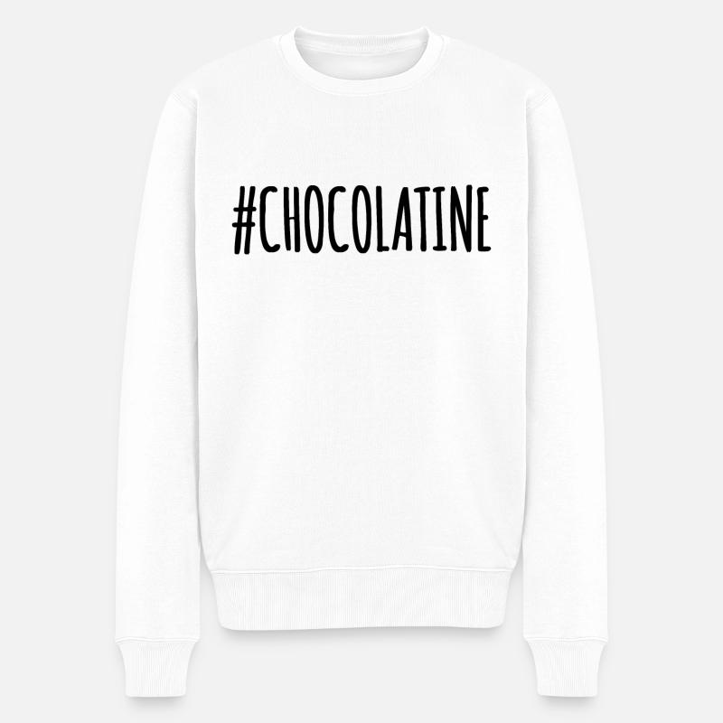 #CHOCOLATINE - Männer Premium Bio Pullover - Weiß