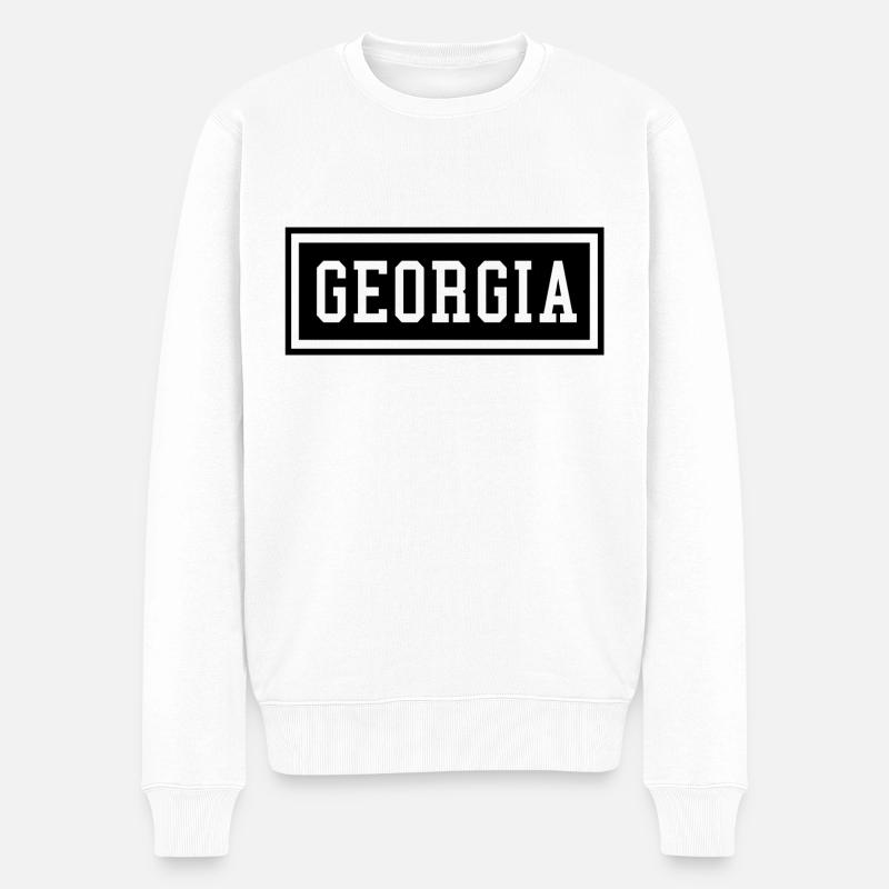 Georgien - Männer Premium Bio Pullover - Weiß