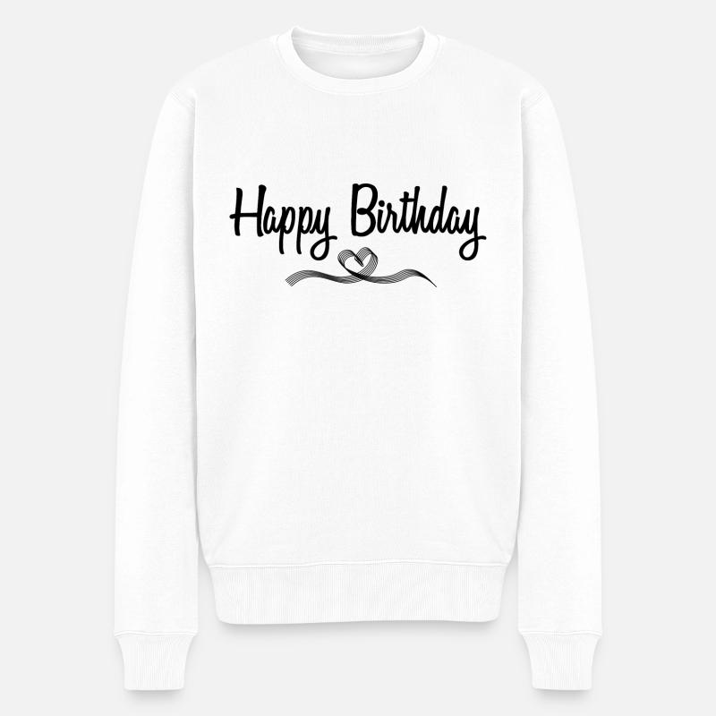 Happy Birthday - Männer Premium Bio Pullover - Weiß