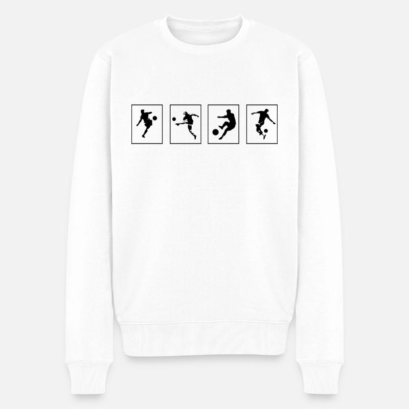 Fußball Soccer - Männer Premium Bio Pullover - Weiß
