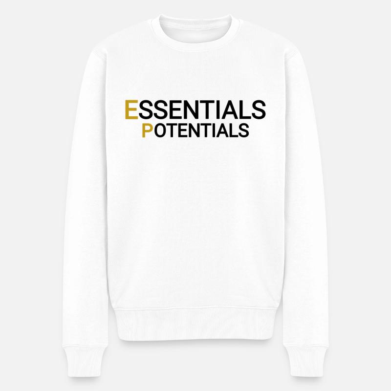 Wesentliches - Männer Premium Bio Pullover - Weiß