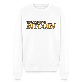 Fonctionnera pour Bitcoin - Pull Premium bio Homme - blanc - Devant - Thijin (182cm)