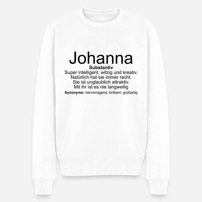 Name Definition Johanna - Männer Premium Bio Pullover - Weiß