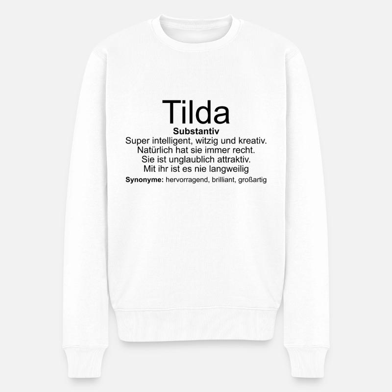 Name Definition Tilda - Männer Premium Bio Pullover - Weiß