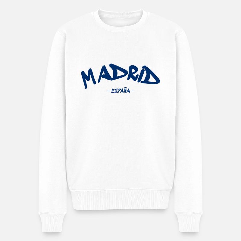 Madrid - Espana - Spain - Spanien - Männer Premium Bio Pullover - Weiß