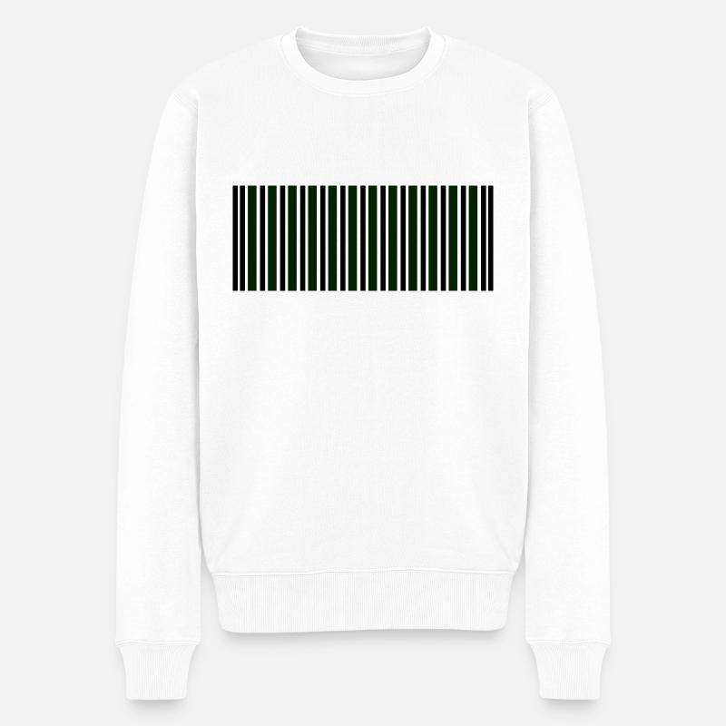 code-barres - Pull Premium bio Homme - blanc