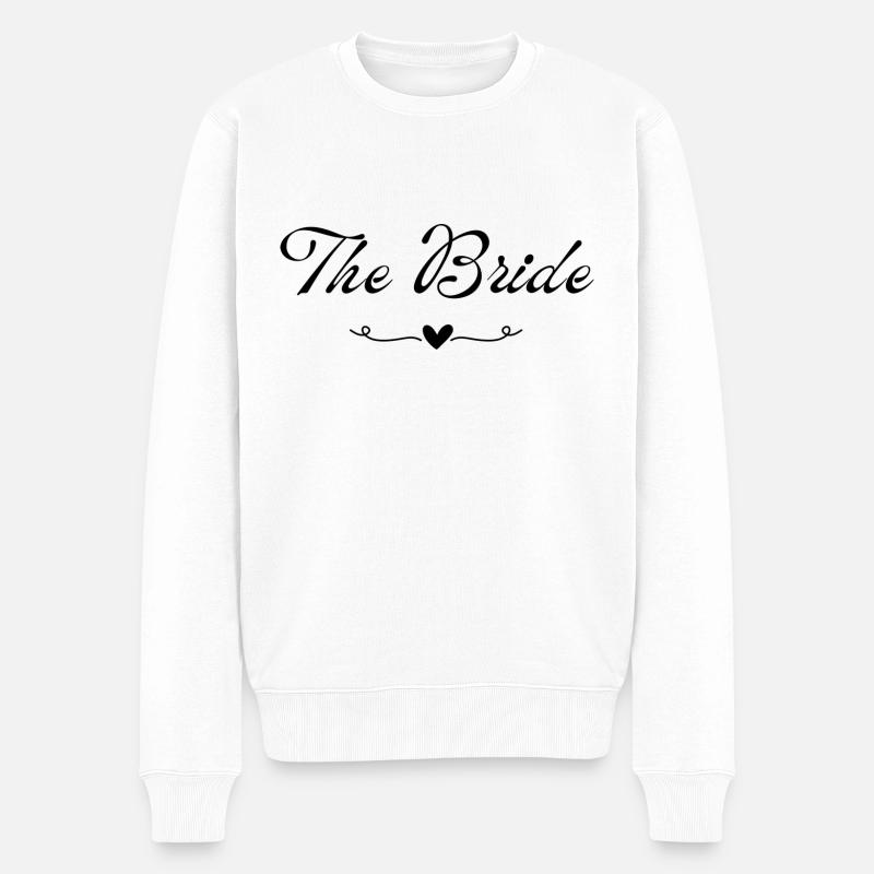 Das Brautherz - Männer Premium Bio Pullover - Weiß