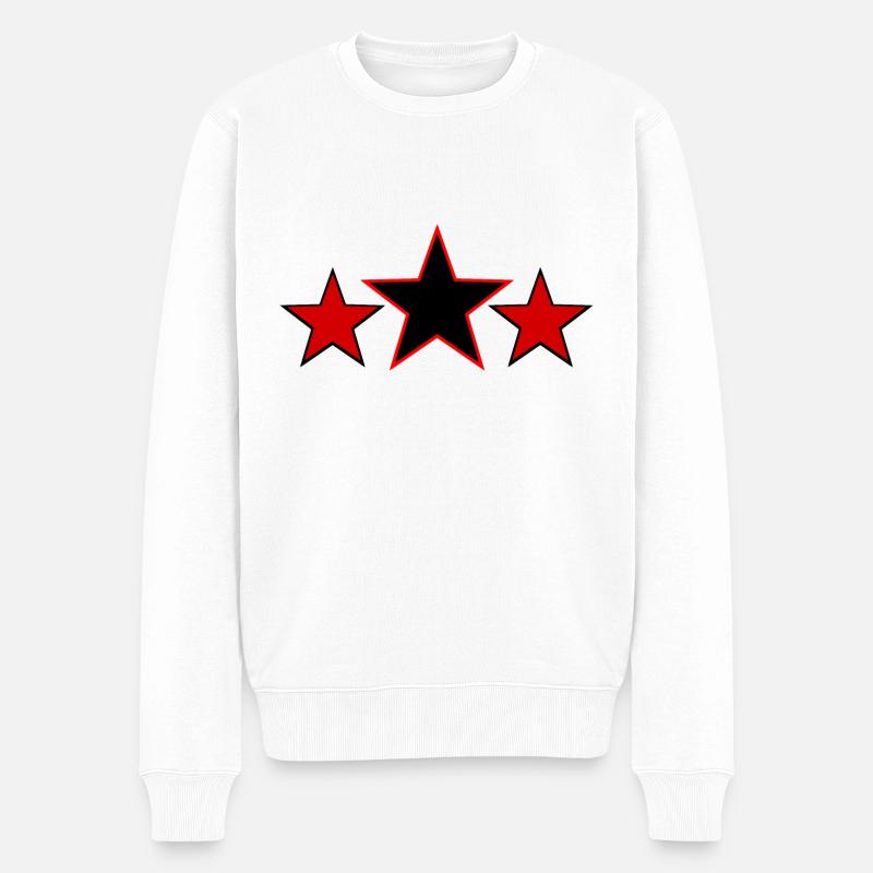 Étoiles noir rouge - Pull Premium bio Homme - blanc