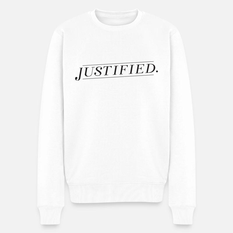 Justified - Männer Premium Bio Pullover - Weiß
