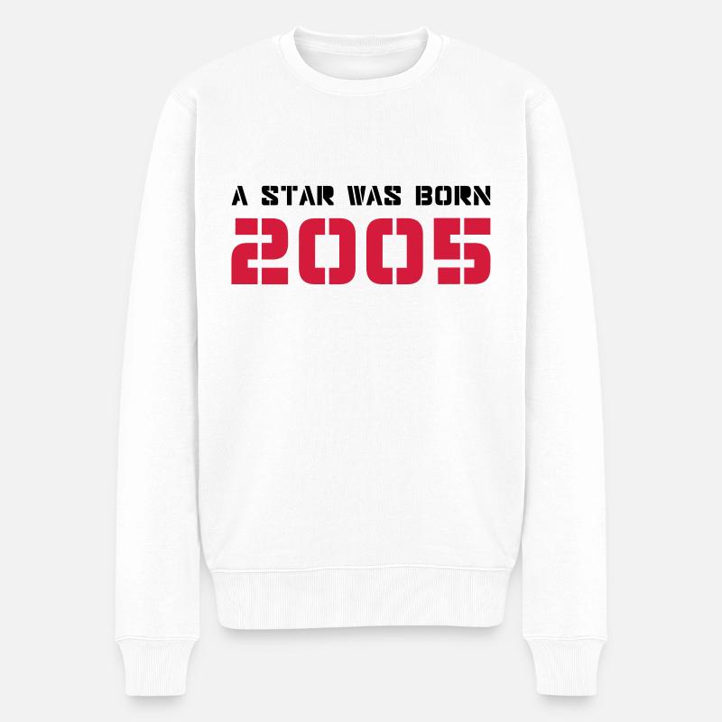 Geburtsjahr Geburtstag Born In 2005 - Made in 2005 - Männer Premium Bio Pullover - Weiß