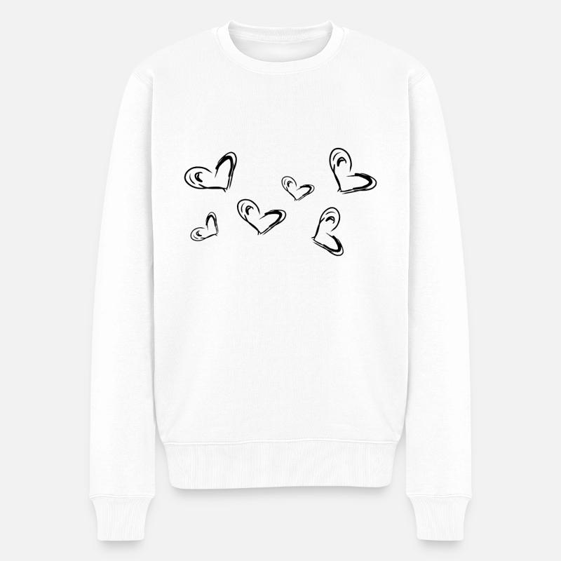 Cœur Coeur - Pull Premium bio Homme - blanc
