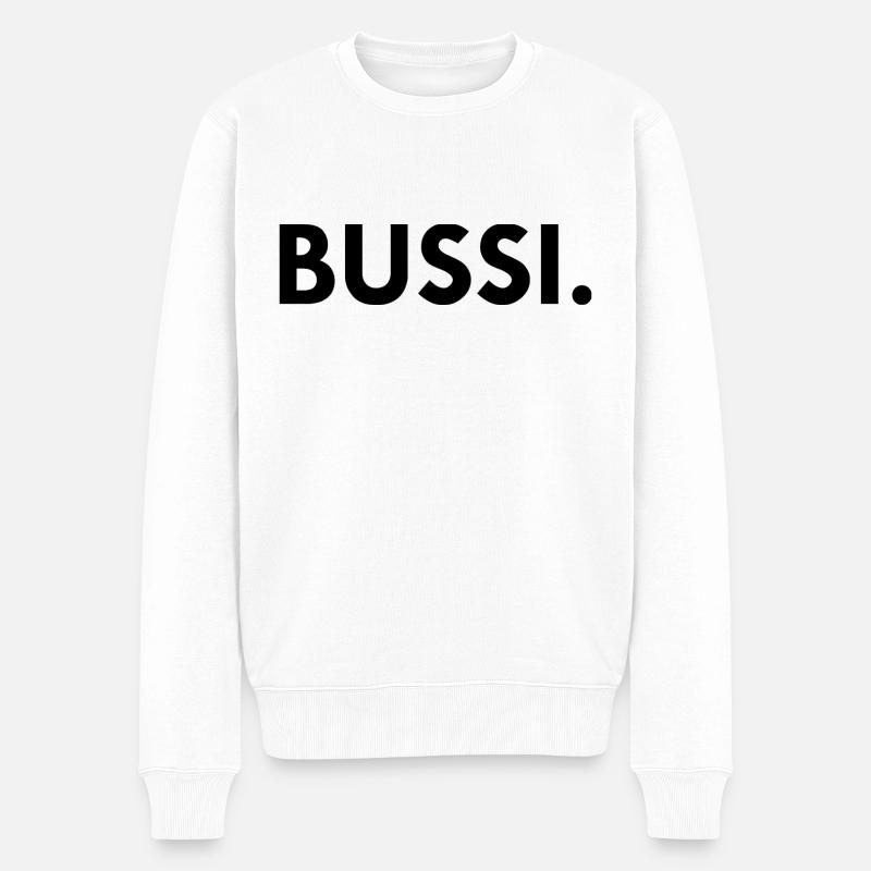 BUSSI. - Männer Premium Bio Pullover - Weiß