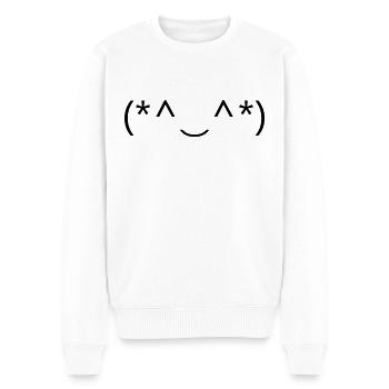 Beam with happiness! ✨ - Men's Premium Organic Jumper - white - Front - Thijin (182cm)