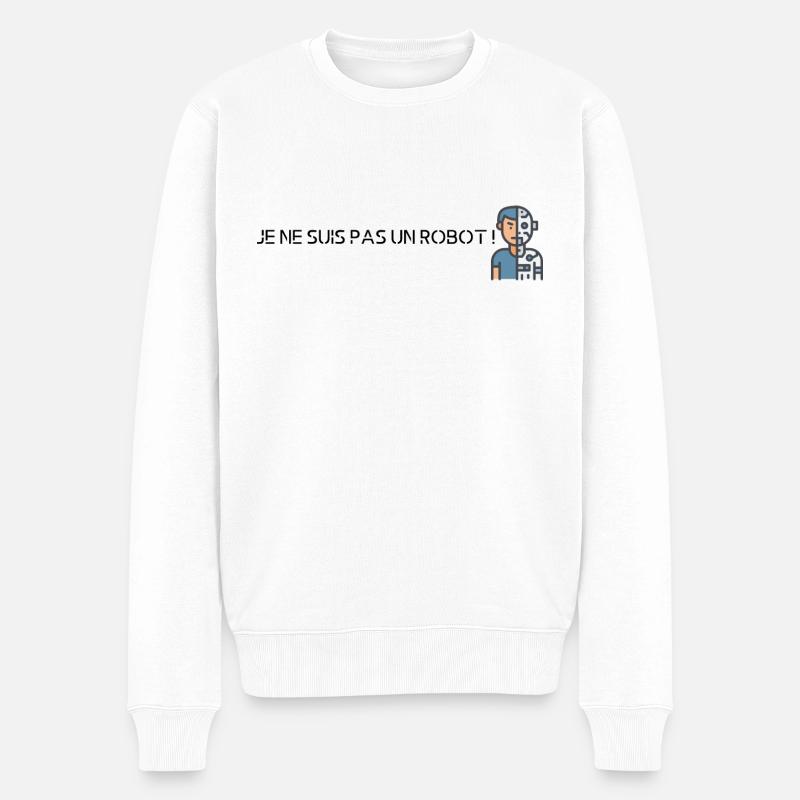 je ne suis pas un robot - Pull Premium bio Homme - blanc