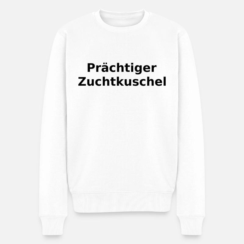 Prächtiger Zuchtkuschel - Männer Premium Bio Pullover - Weiß