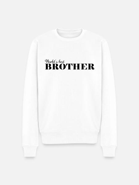 Bester Bruder der Welt - Männer Premium Bio Pullover - Weiß