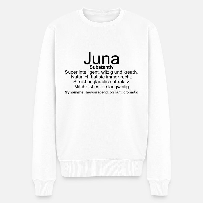 Name Definition Juna - Männer Premium Bio Pullover - Weiß