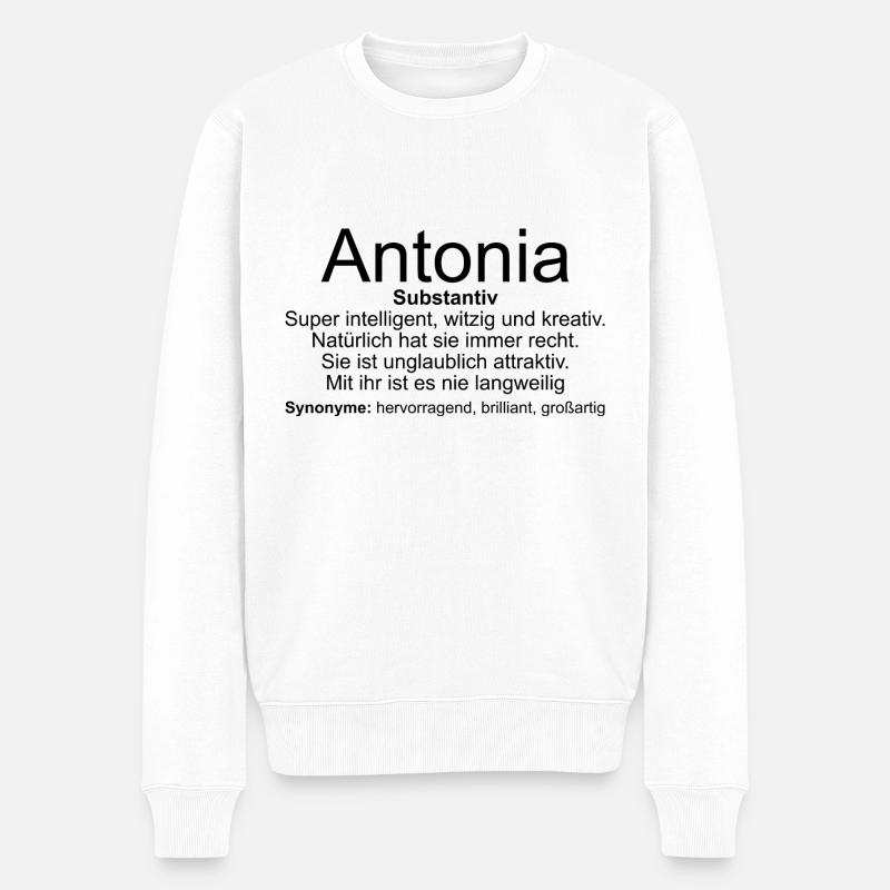 Nom Définition Antonia - Pull Premium bio Homme - blanc
