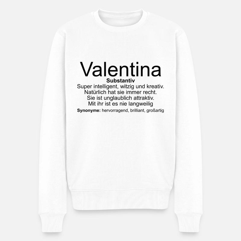 Name Definition Valentina - Männer Premium Bio Pullover - Weiß