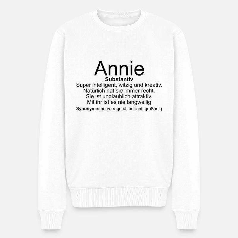 Name Definition Annie - Männer Premium Bio Pullover - Weiß