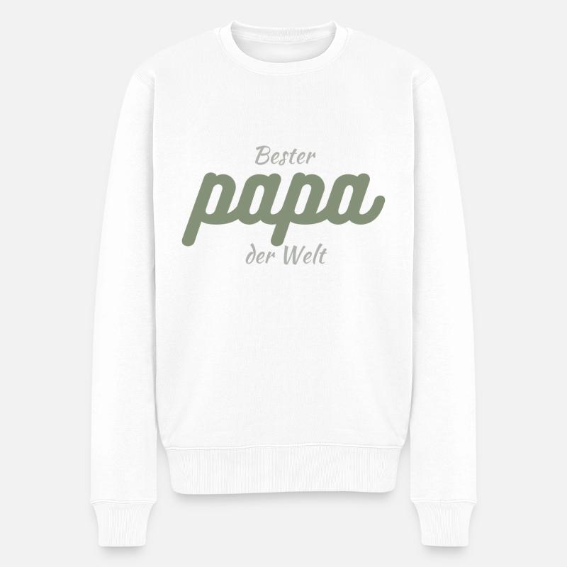 Bester Papa der Welt - Männer Premium Bio Pullover - Weiß