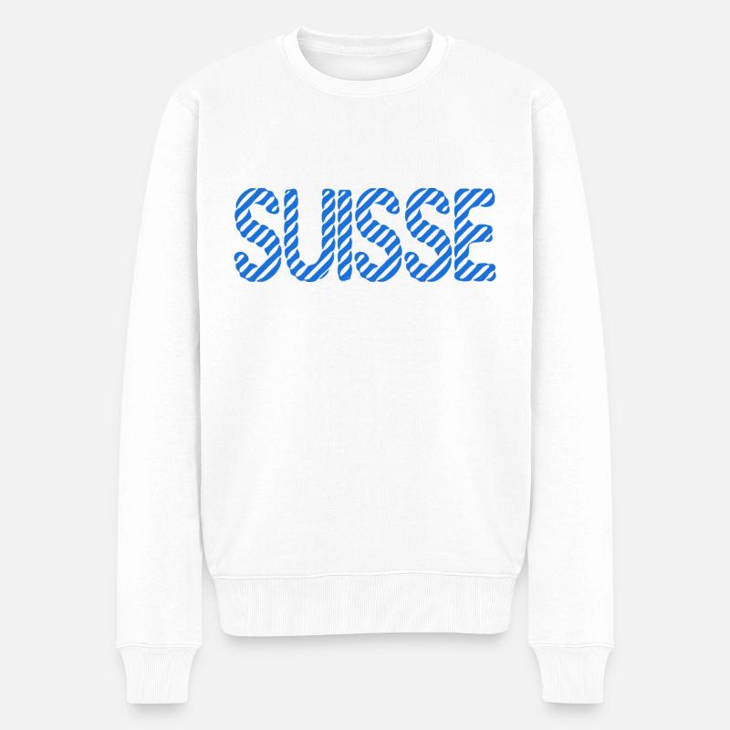SUISSE. HUMOUR. PAYS. DRAPEAU - Pull Premium bio Homme - blanc