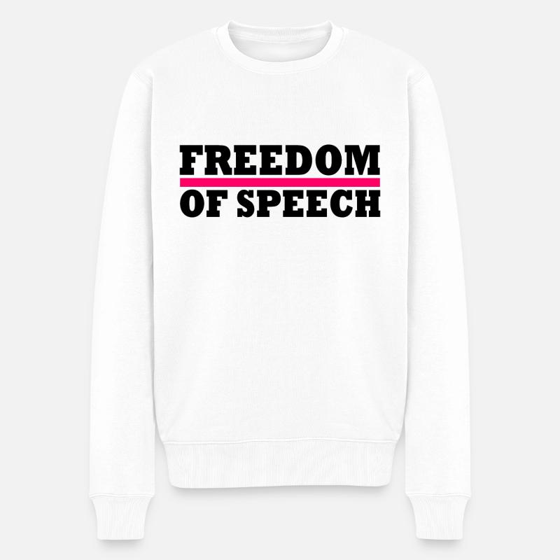 Freedom of speech - Männer Premium Bio Pullover - Weiß