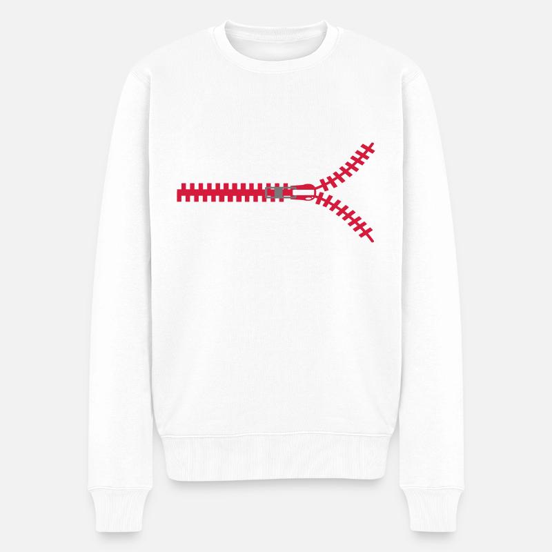 Fermeture éclair - Pull Premium bio Homme - blanc