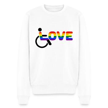 Wheelchair Love Disabled - Men's Premium Organic Jumper - white - Front - Thijin (182cm)