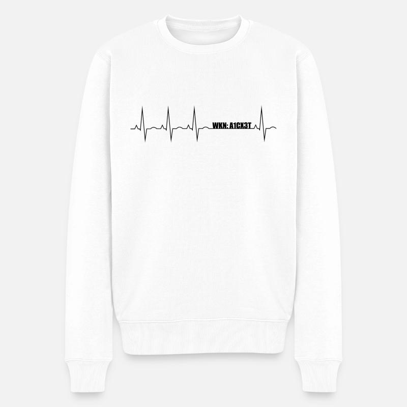 Tesla Aktien-WKN Herzschlag - Männer Premium Bio Pullover - Weiß