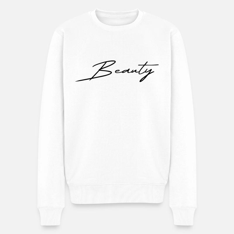 Beauty black - Männer Premium Bio Pullover - Weiß