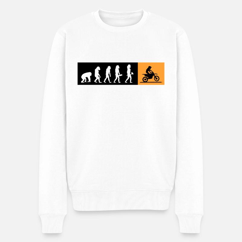 Motorrad motor-biker 6-Gang-Bike-Evolution Racer - Männer Premium Bio Pullover - Weiß