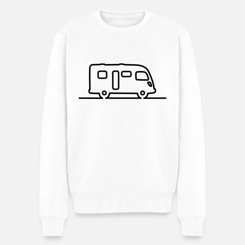 Wohnmobil Integriert - Schlichte Kontur - Männer Premium Bio Pullover - Weiß